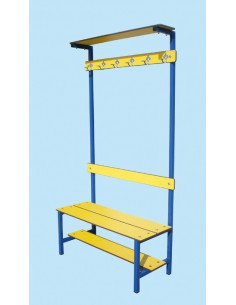 Banc de vestiaire simple avec porte-manteaux 2