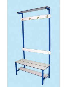 Banc de vestiaire simple avec porte-manteaux