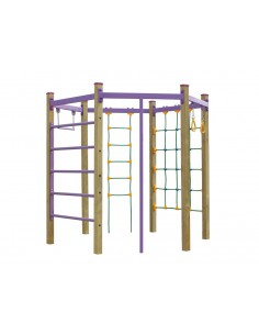 Parc gymnase hexagonal pour aire de jeux