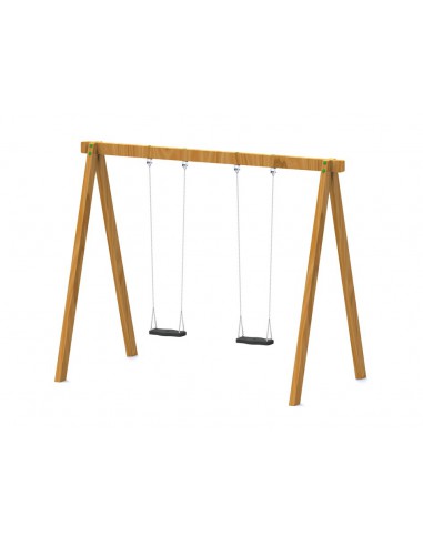 Balançoire rustique bois rectangulaire pour aire de jeux
