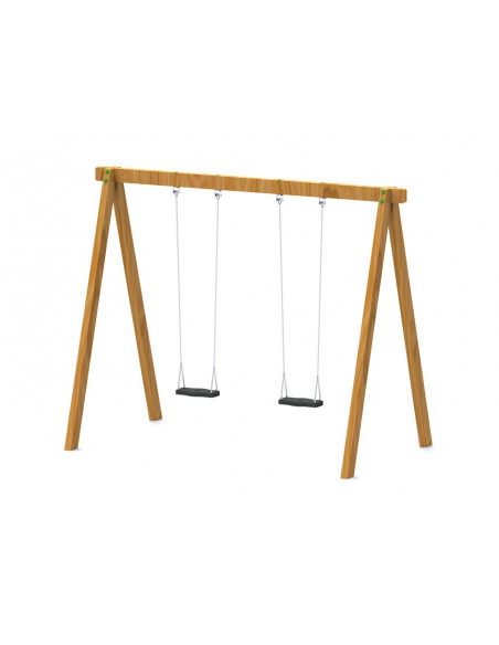 Balançoire rustique bois rectangulaire pour aire de jeux