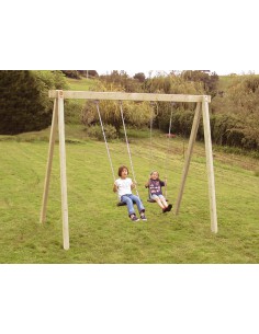 Balançoire rustique bois rectangulaire pour aire de jeux 2