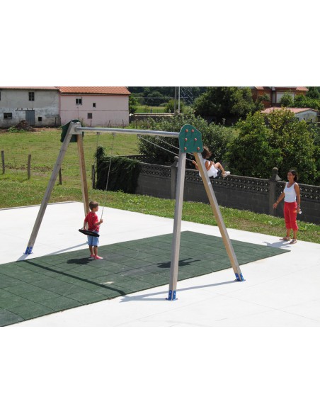 Balançoire Yera avec barre horizontale en acier inoxydable