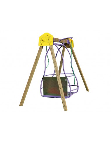 Balançoire adaptée pour fauteuils roulants pour aire de jeux