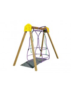 Balançoire adaptée pour fauteuils roulants pour aire de jeux 2