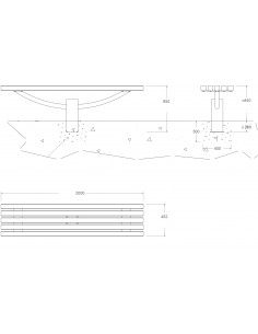 Banquette acier et bois DIANA 2