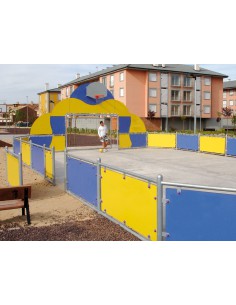 Zone multi-sports, planches en HPL, 29x14m 2